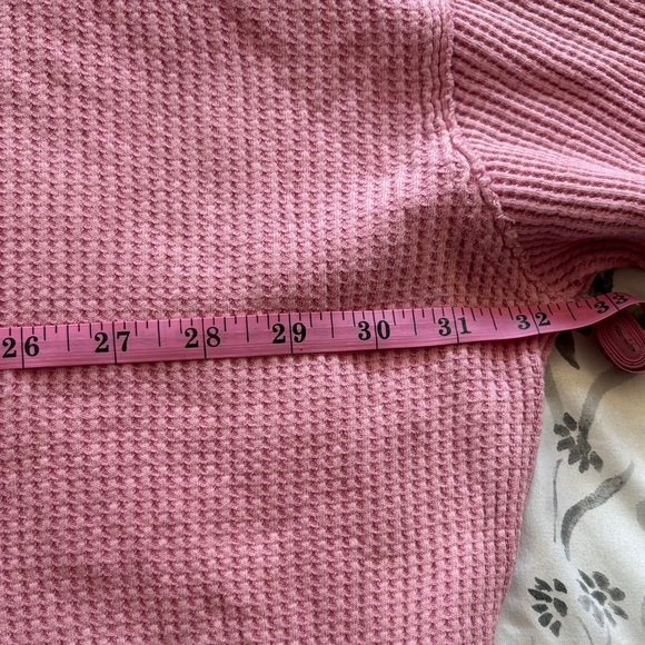 Carlyjean LA Anthropologie Dusty Rose Waffle Knit Top - Picture 5 of 7